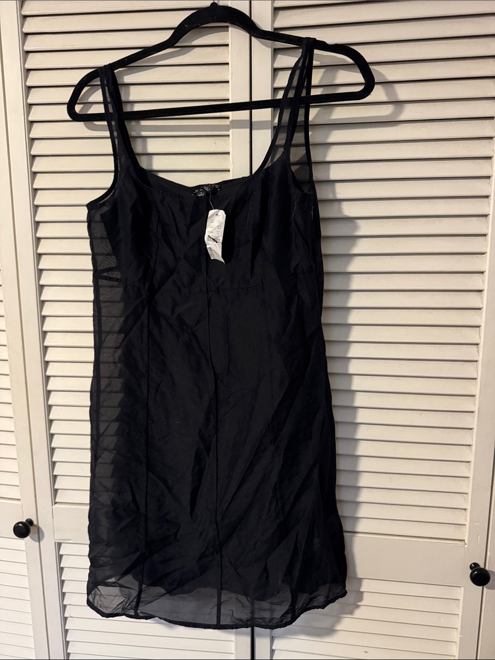 Jcrew Sheer Black Slip Dress w slip- Women Intimates & Sleepwear
